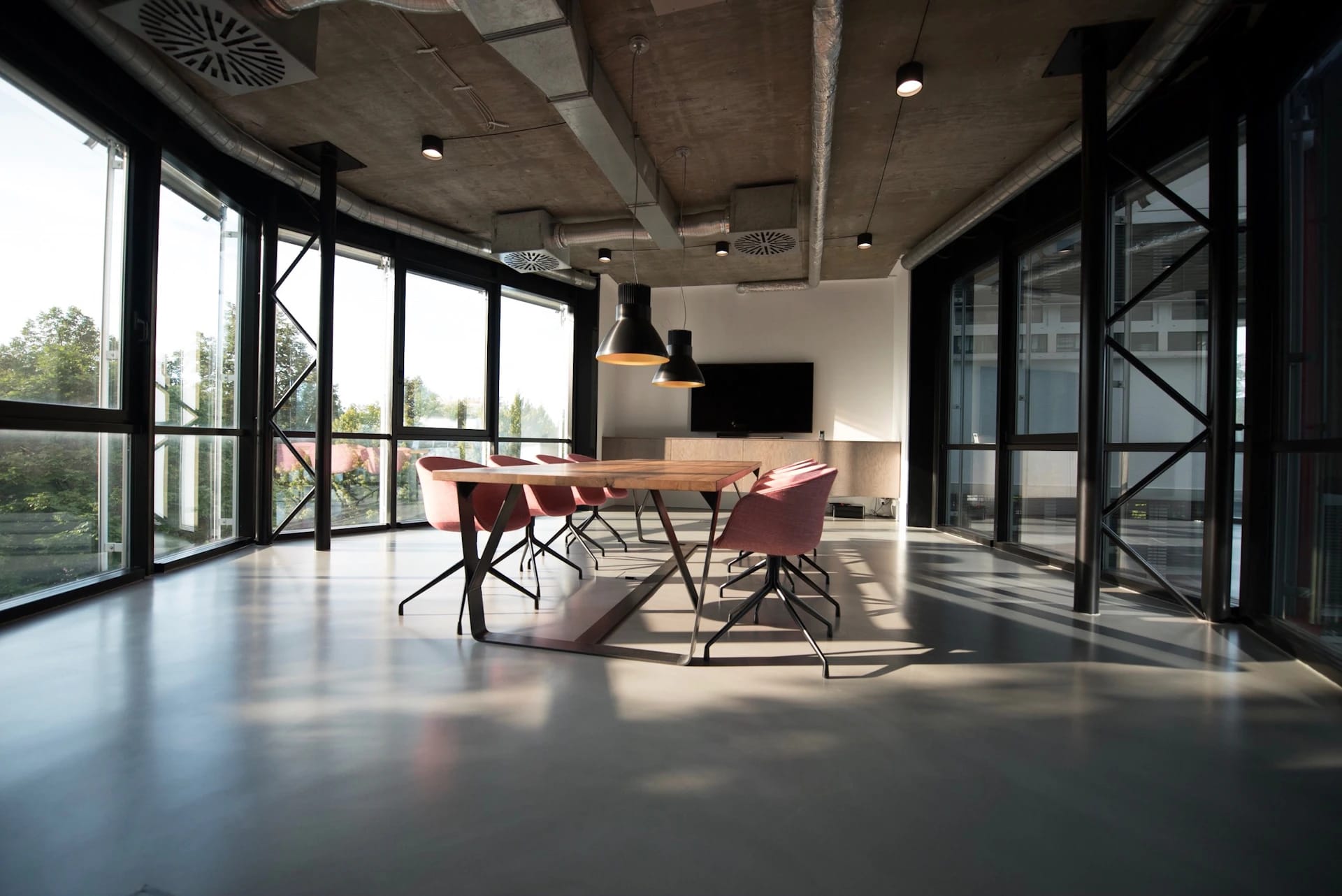 Light-filled modern workspace