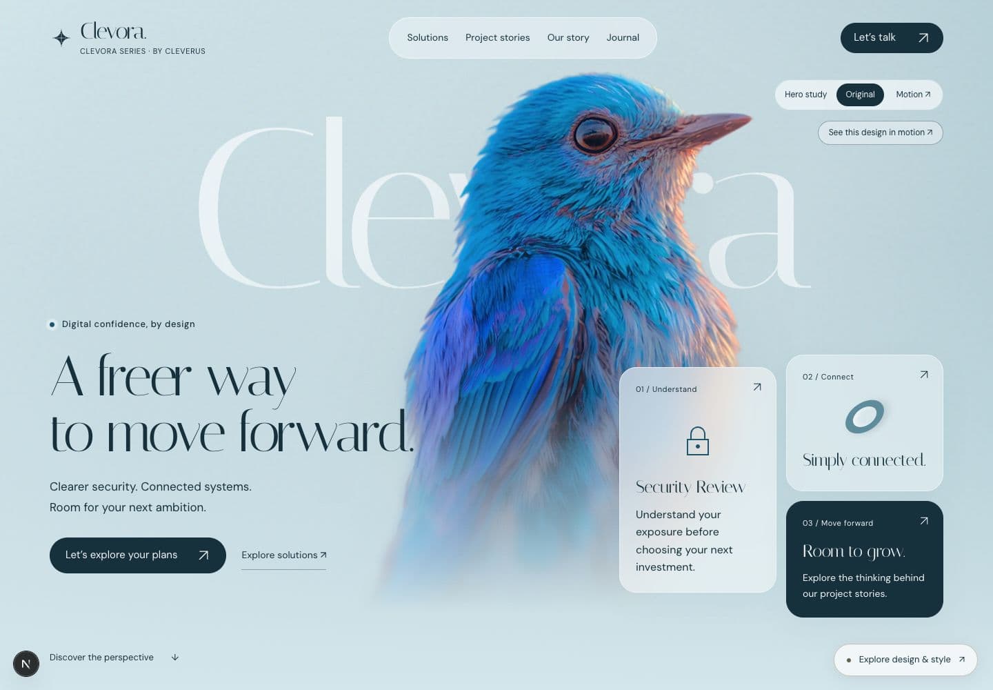 Clevora digital products demonstration homepage